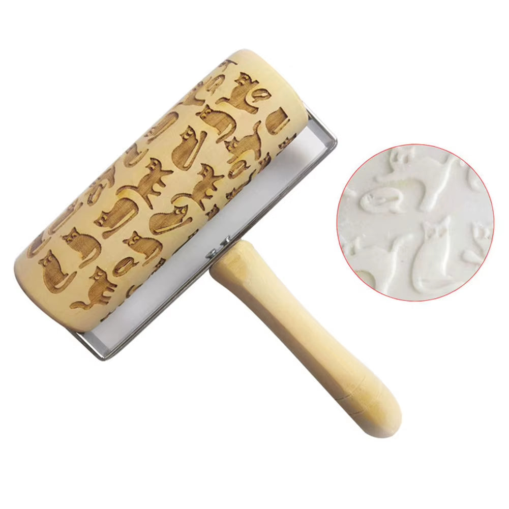FestivaRoll – Wooden Embossing Rolling Pin