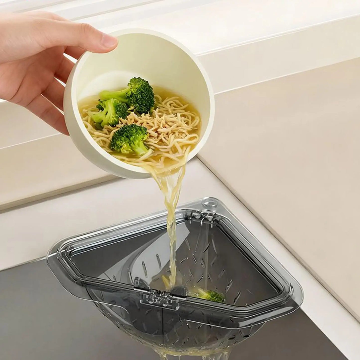 MagnetiDrain – Magnetic Corner Sink Food Catcher & Drying Basket