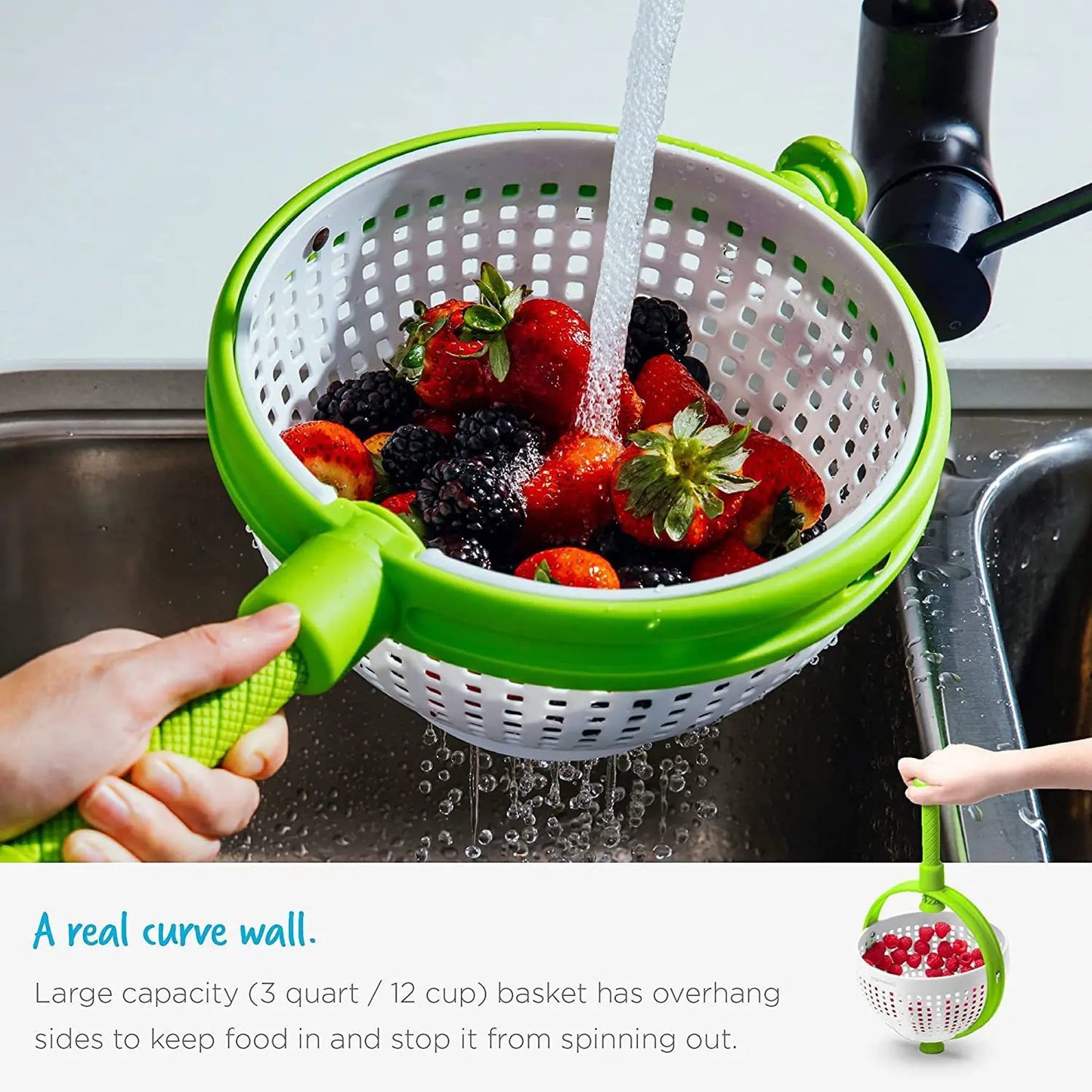 Spinova – Rotatable Vegetable & Fruit Washing Basket