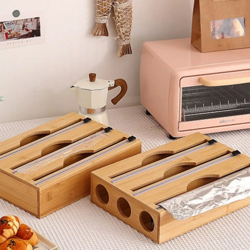 WrapMaster – Bamboo Kitchen Wrap & Cutter Dispenser