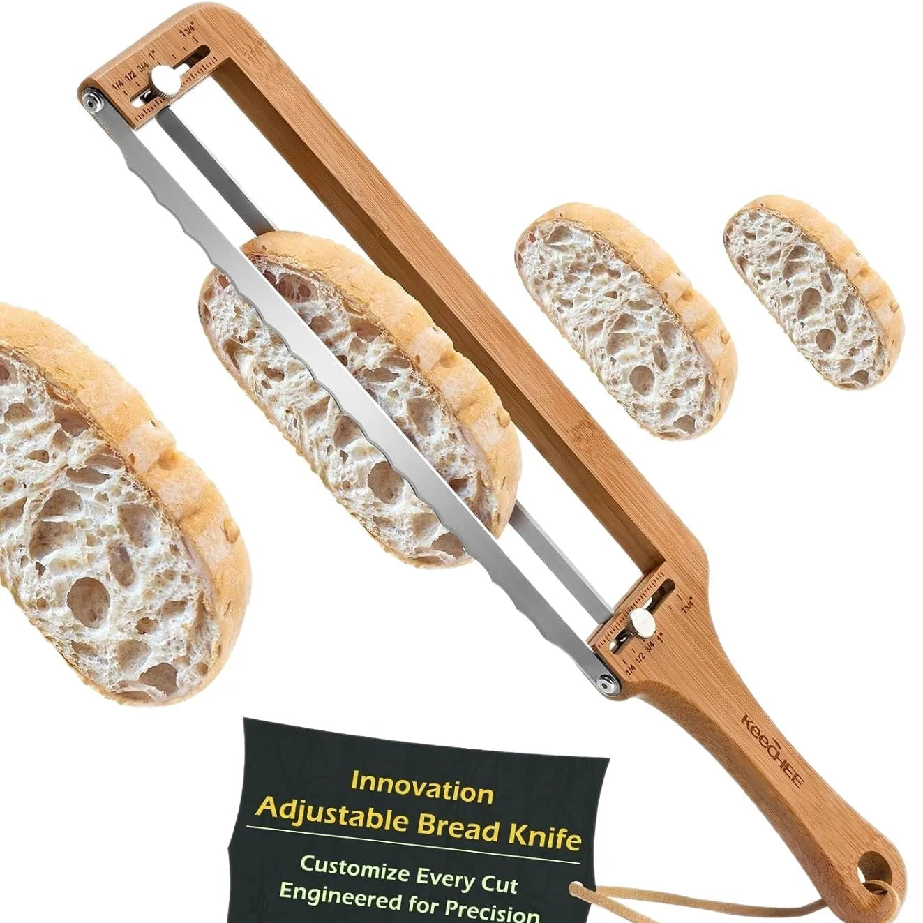 CrumbCraft Arc – Wooden Handle Bread Bowl Slicer Knife