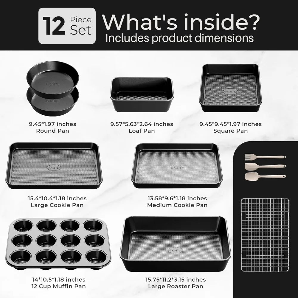 OvenEase – 12-Piece Nonstick Bakeware & Utensil Set