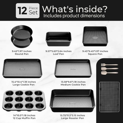 OvenEase – 12-Piece Nonstick Bakeware & Utensil Set
