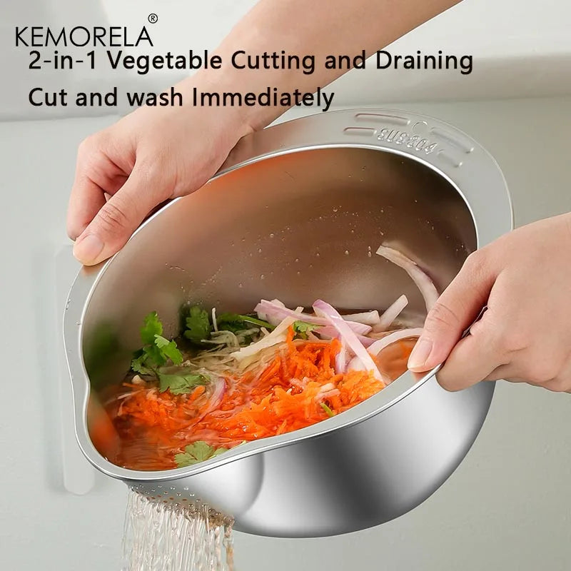SteelRinse – 2 in 1 Stainless Steel Wash & Cut Drain Bowl