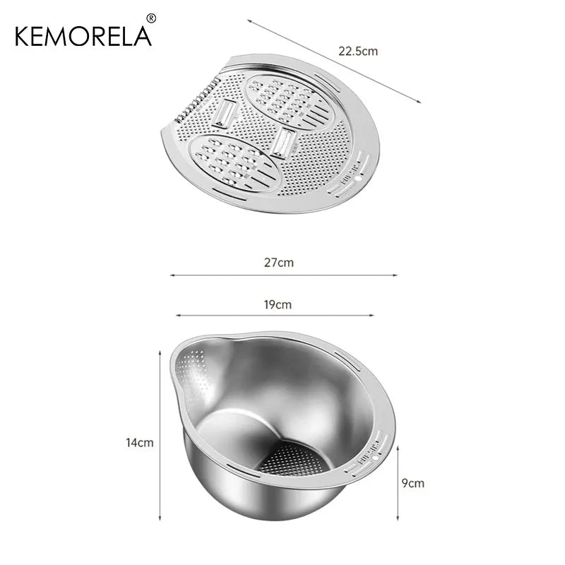 SteelRinse – 2 in 1 Stainless Steel Wash & Cut Drain Bowl