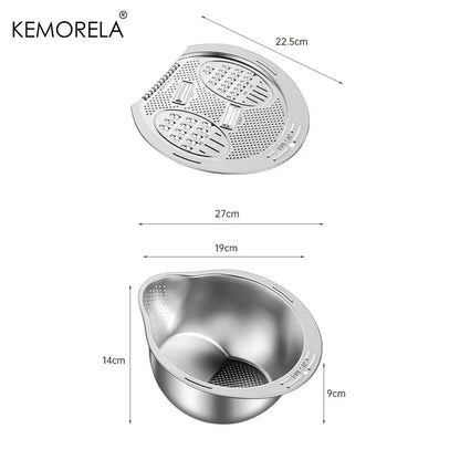SteelRinse – 2 in 1 Stainless Steel Wash & Cut Drain Bowl