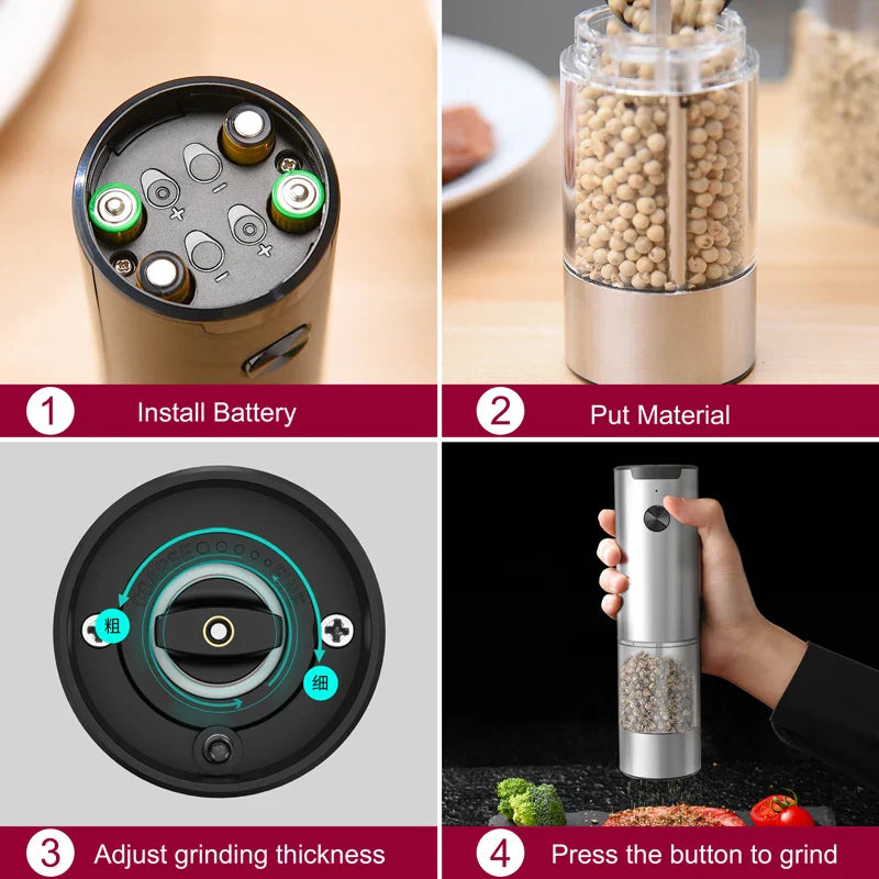 SpiceGrind – Electric Salt & Pepper Grinder