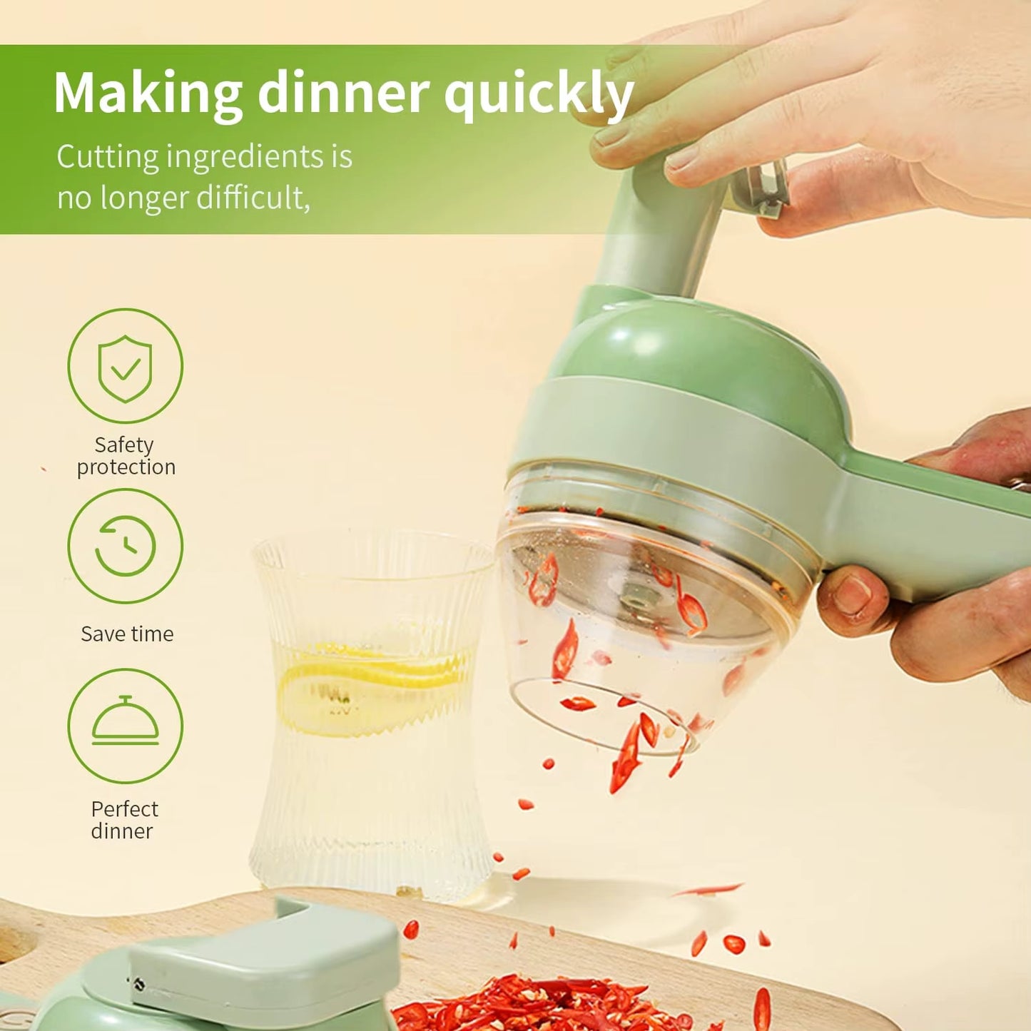SlicePro – 4-in-1 Electric Vegetable Cutter