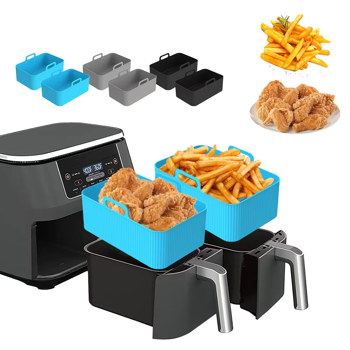 CrispEase – Silicone Air Fryer Pot Set