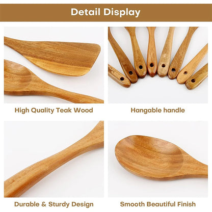TeakCraft – Wooden Kitchen Utensil Set