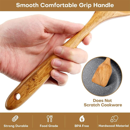TeakCraft – Wooden Kitchen Utensil Set