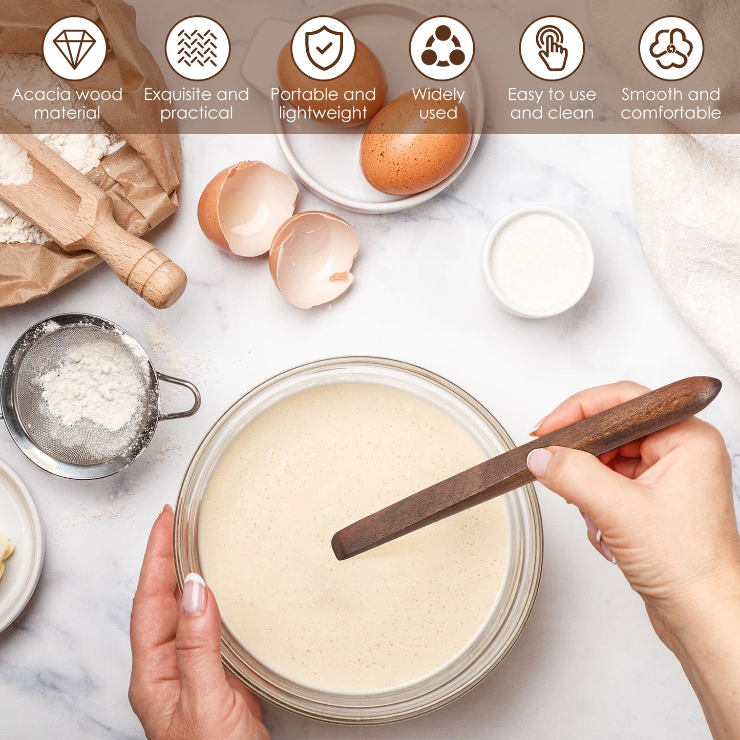 SourdoughCraft – Acacia Wood Mixing Stir Stick