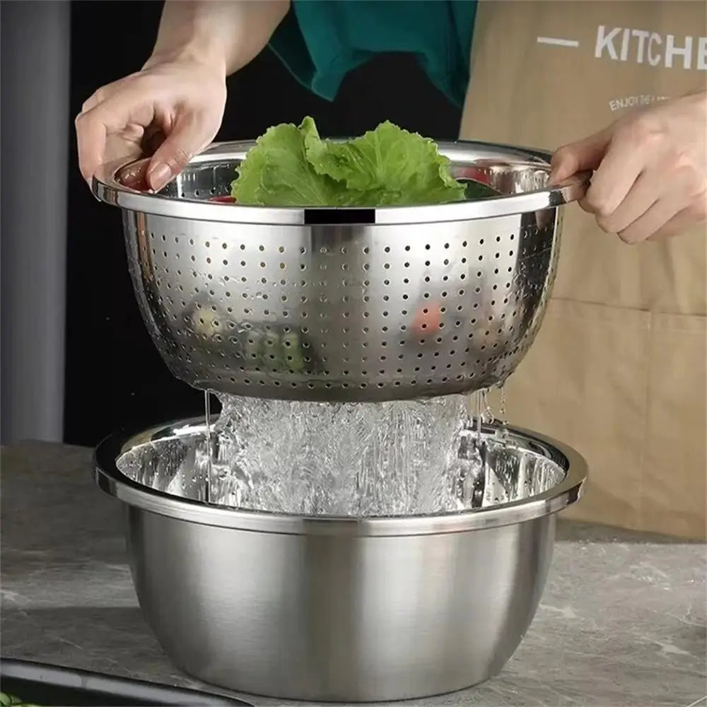 KitchenPro – Multi-Functional Stainless Steel Bowl