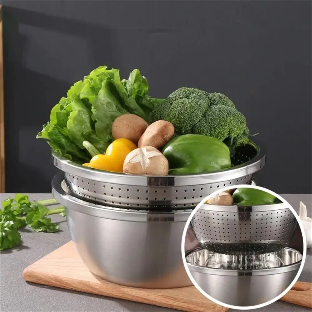 KitchenPro – Multi-Functional Stainless Steel Bowl