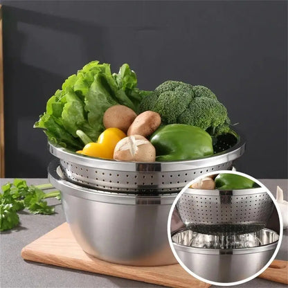 KitchenPro – Multi-Functional Stainless Steel Bowl
