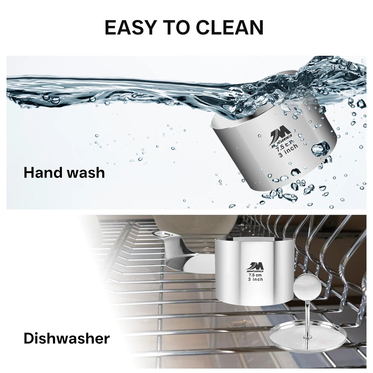 BakeCraft – 6 Pack Stainless Steel Cake Ring Set