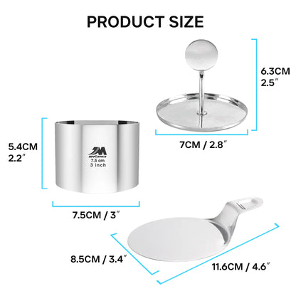 BakeCraft – 6 Pack Stainless Steel Cake Ring Set