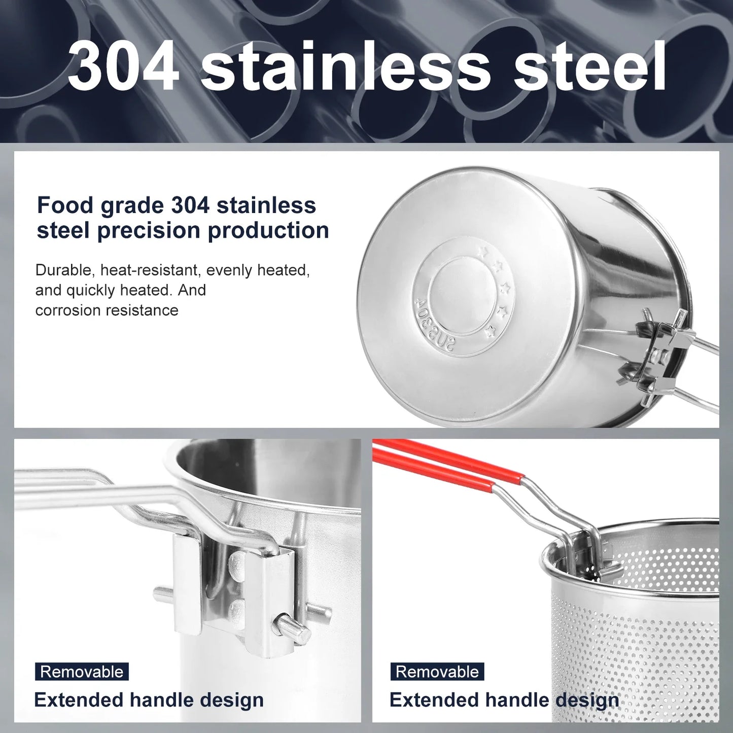 CrispMaster – Stainless Steel Deep Fryer Pot