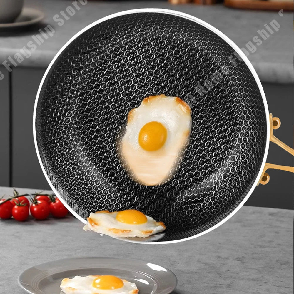 HexaPan – Stainless Steel Honeycomb Frying Pan