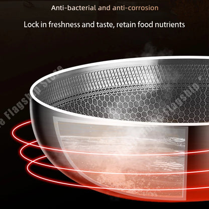 HexaPan – Stainless Steel Honeycomb Frying Pan