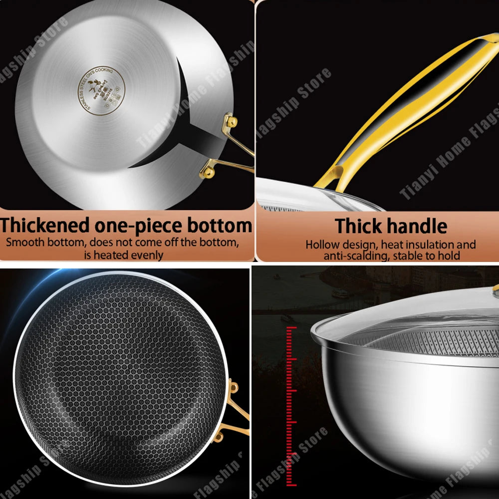 HexaPan – Stainless Steel Honeycomb Frying Pan