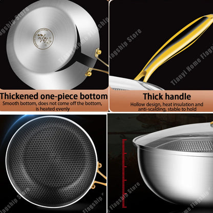 HexaPan – Stainless Steel Honeycomb Frying Pan