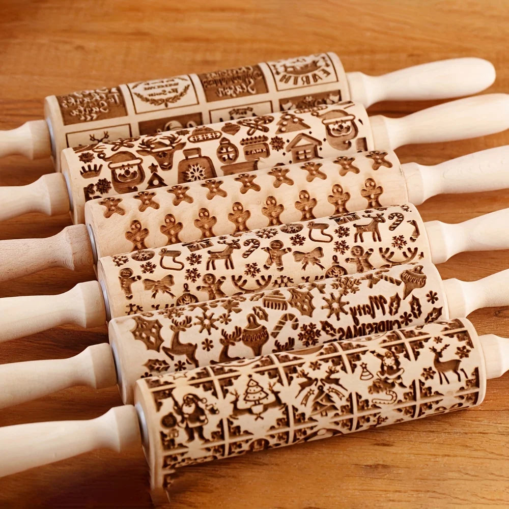 HollyRoll – Christmas Embossed Rolling Pin
