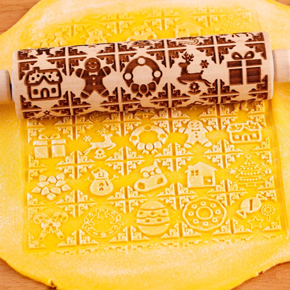 HollyRoll – Christmas Embossed Rolling Pin