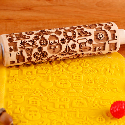 HollyRoll – Christmas Embossed Rolling Pin