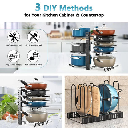 Stackora – 8-Tier Adjustable Pot & Pan Organizer