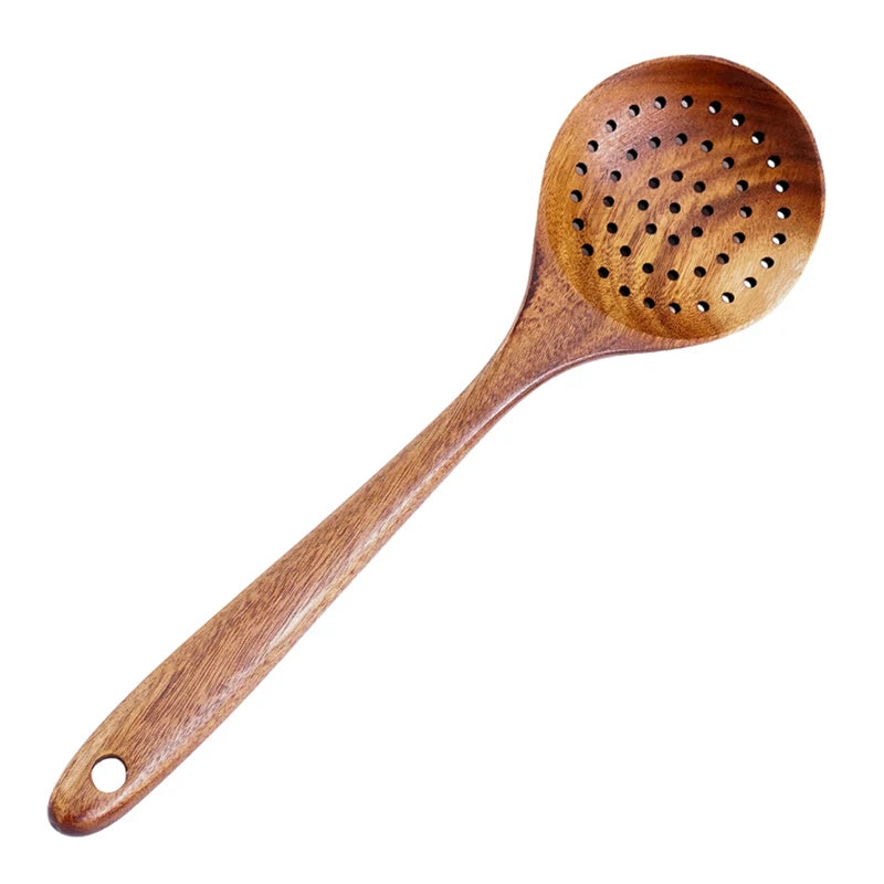 OakLadle – Wooden Slotted Strainer Spoon