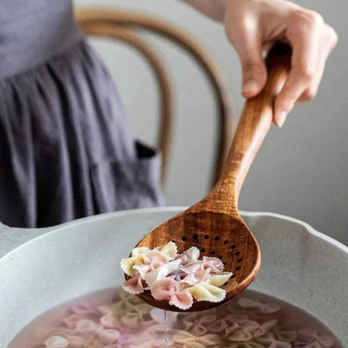 OakLadle – Wooden Slotted Strainer Spoon
