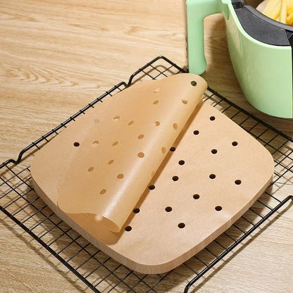 CrispaLiner – 8.5 Inch Air Fryer Baking Paper Set