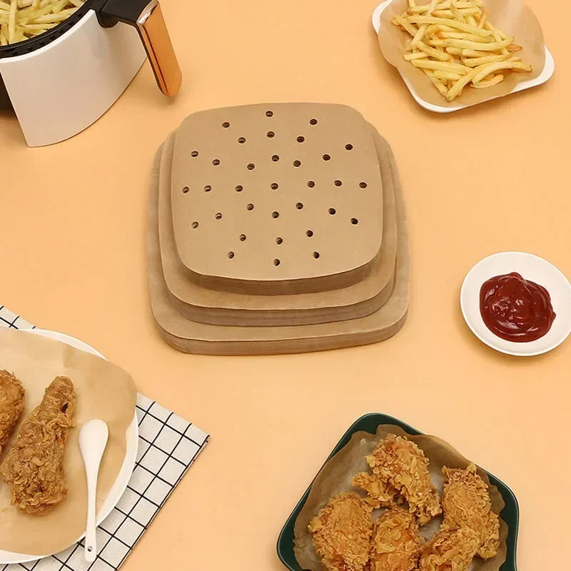 CrispaLiner – 8.5 Inch Air Fryer Baking Paper Set