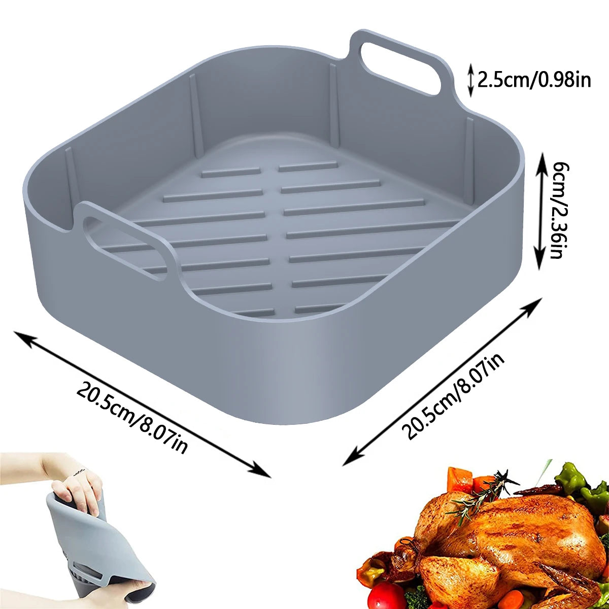 Frylora – 2Pcs Nonstick Air Fryer Pan Set