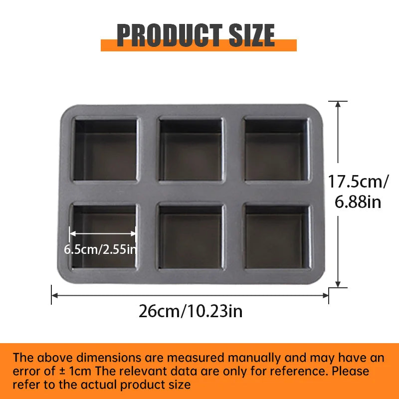 Cubiora – 6-Piece Square Cup Toast Mold Set