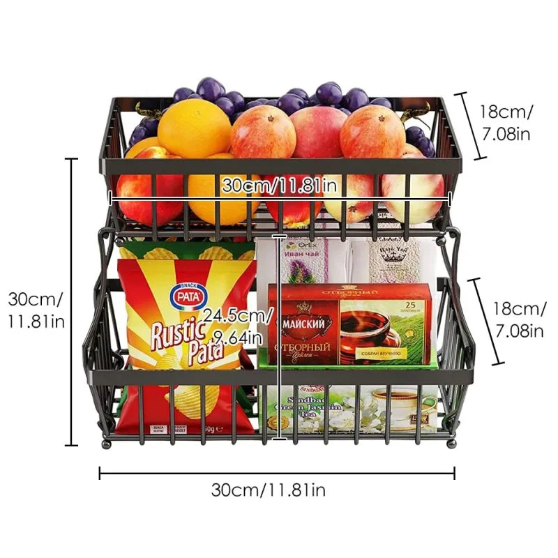 Fructiva – Double Layer Kitchen Fruit & Vegetable Basket