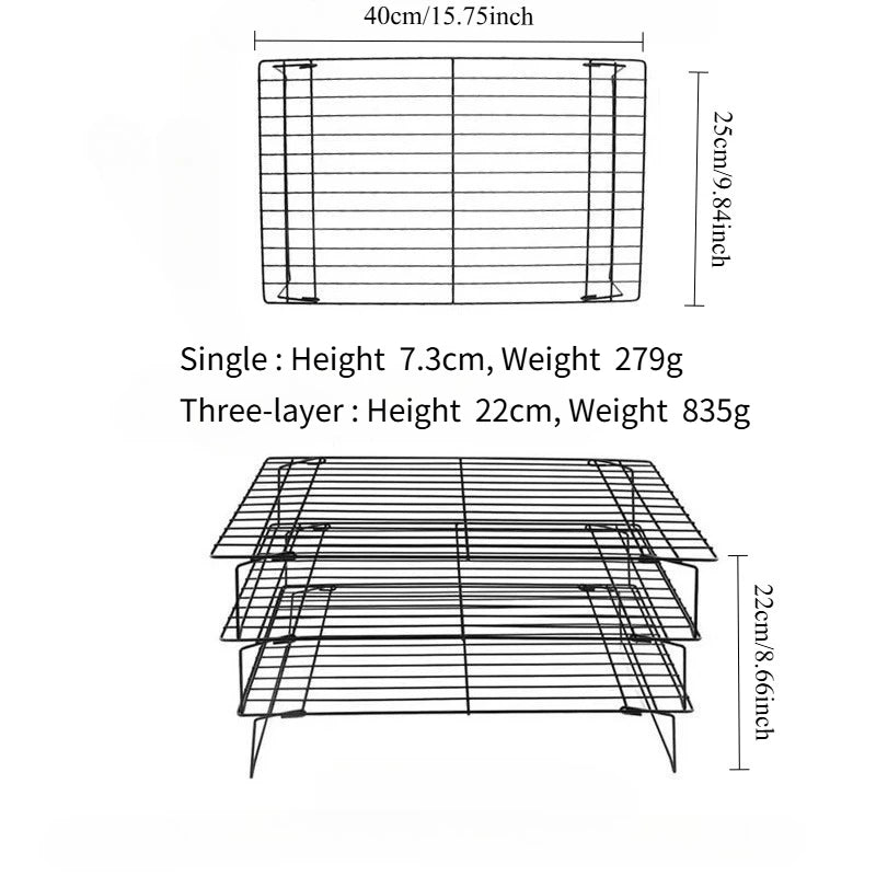 CoolStack – 3-Layer Stainless Steel Stackable Cooling Rack