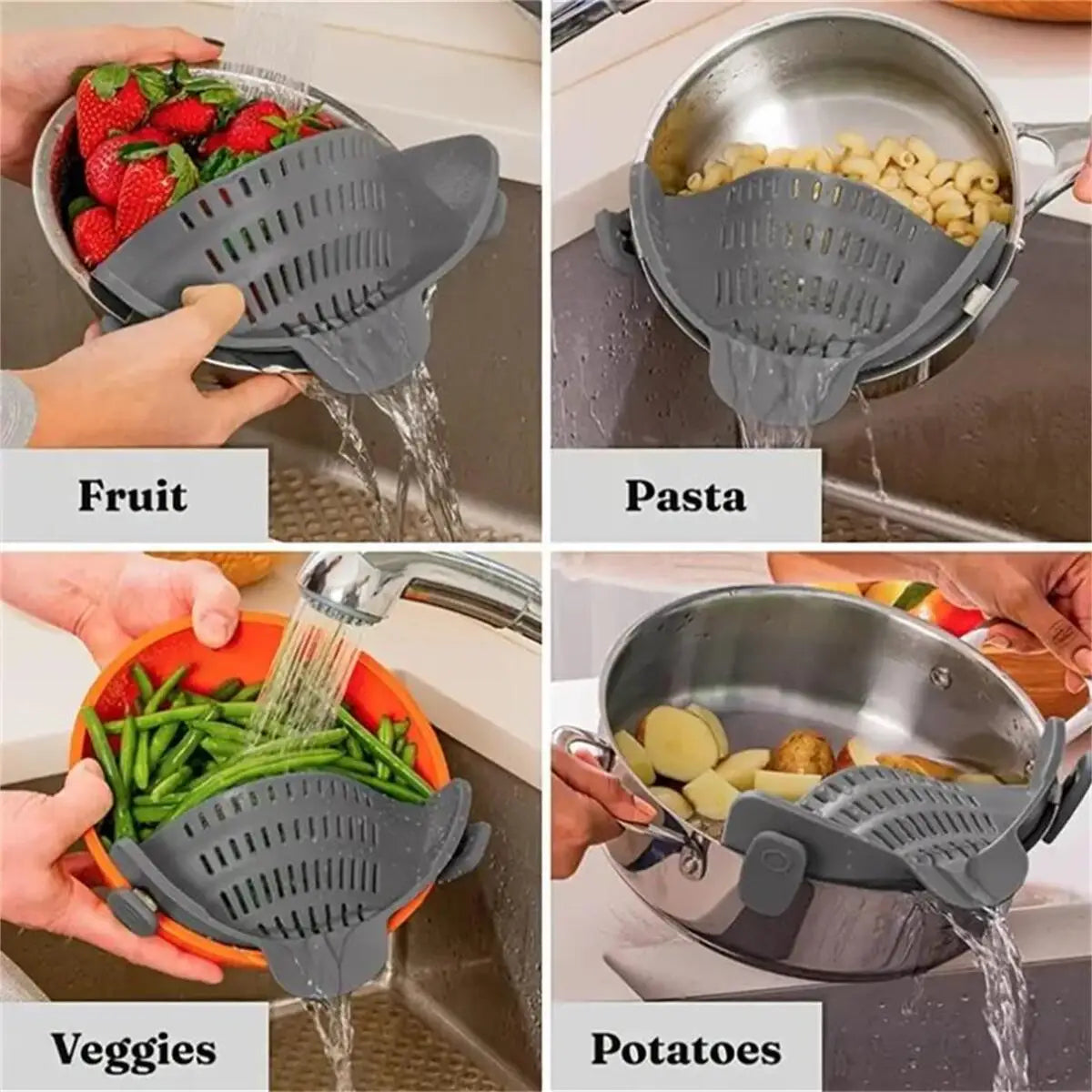 ClipFlow – Adjustable Clip-On Pot Strainer