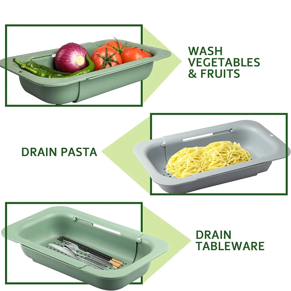 FlexiStrain – Over the Sink Collapsible Kitchen Colander