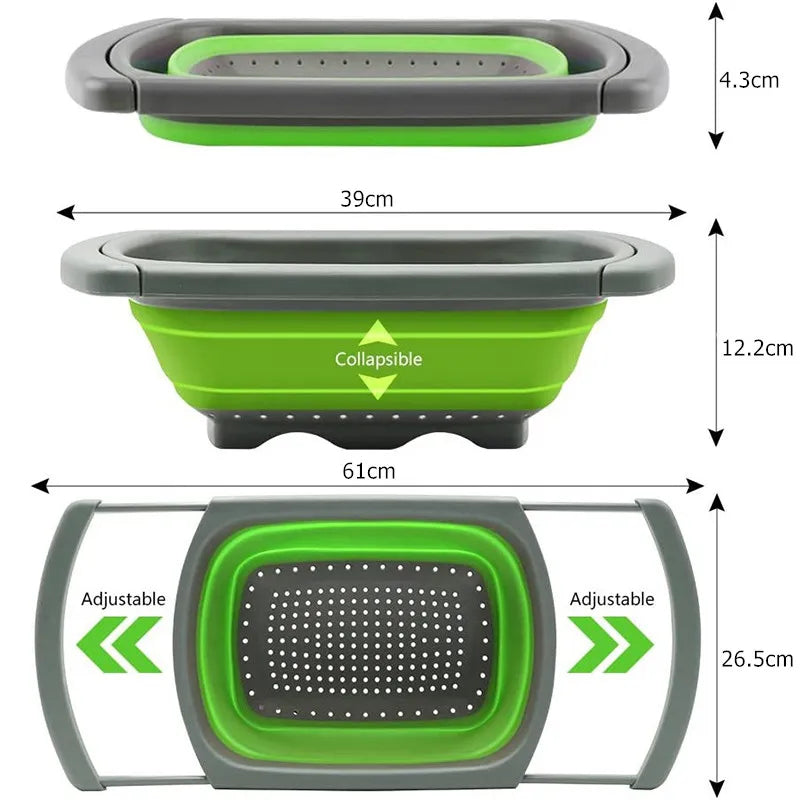 ExtendiStrain – Collapsible Colander with Extendable Handles