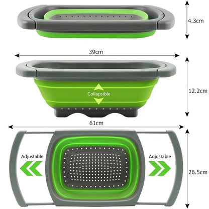 ExtendiStrain – Collapsible Colander with Extendable Handles