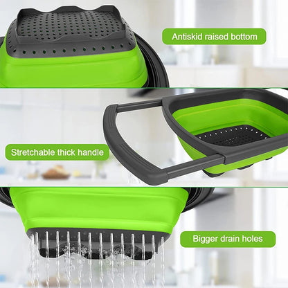 ExtendiStrain – Collapsible Colander with Extendable Handles
