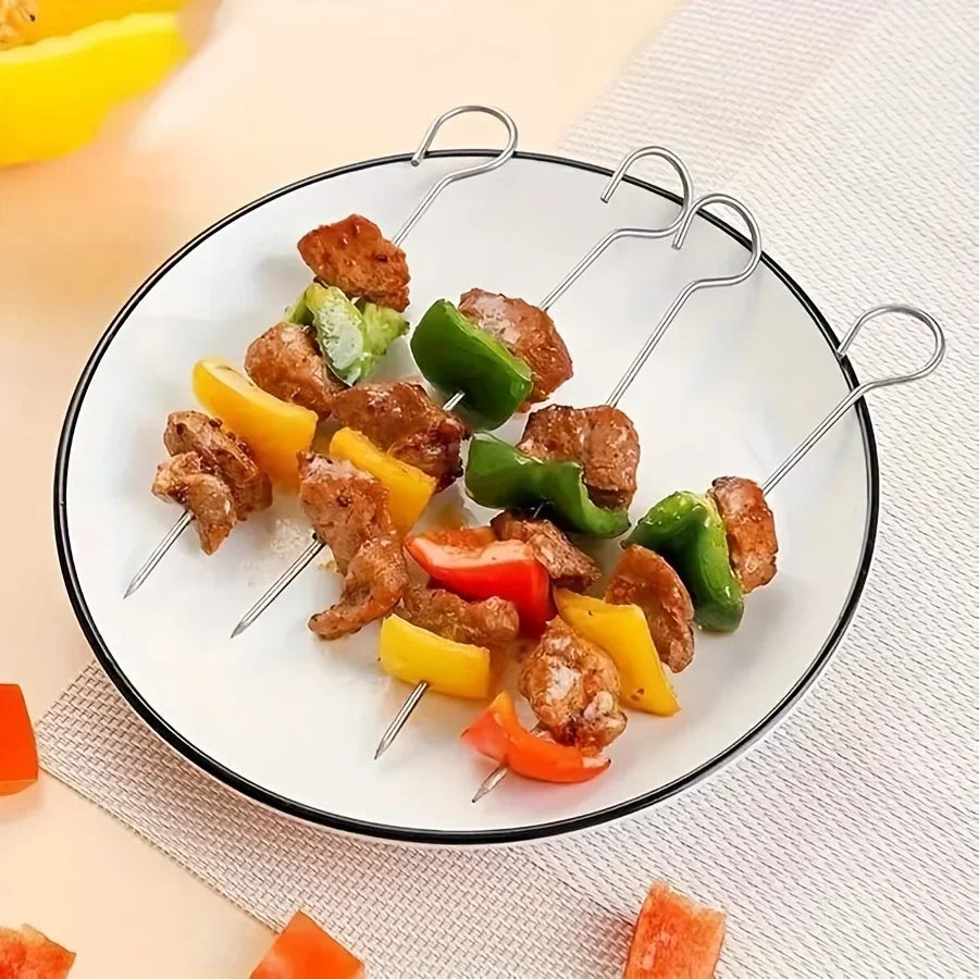 GrillyPal – Air Fryer Square Stainless Steel Grill Set with Skewers
