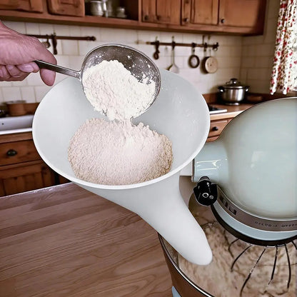 PourEase – White Artisan Flour Funnel
