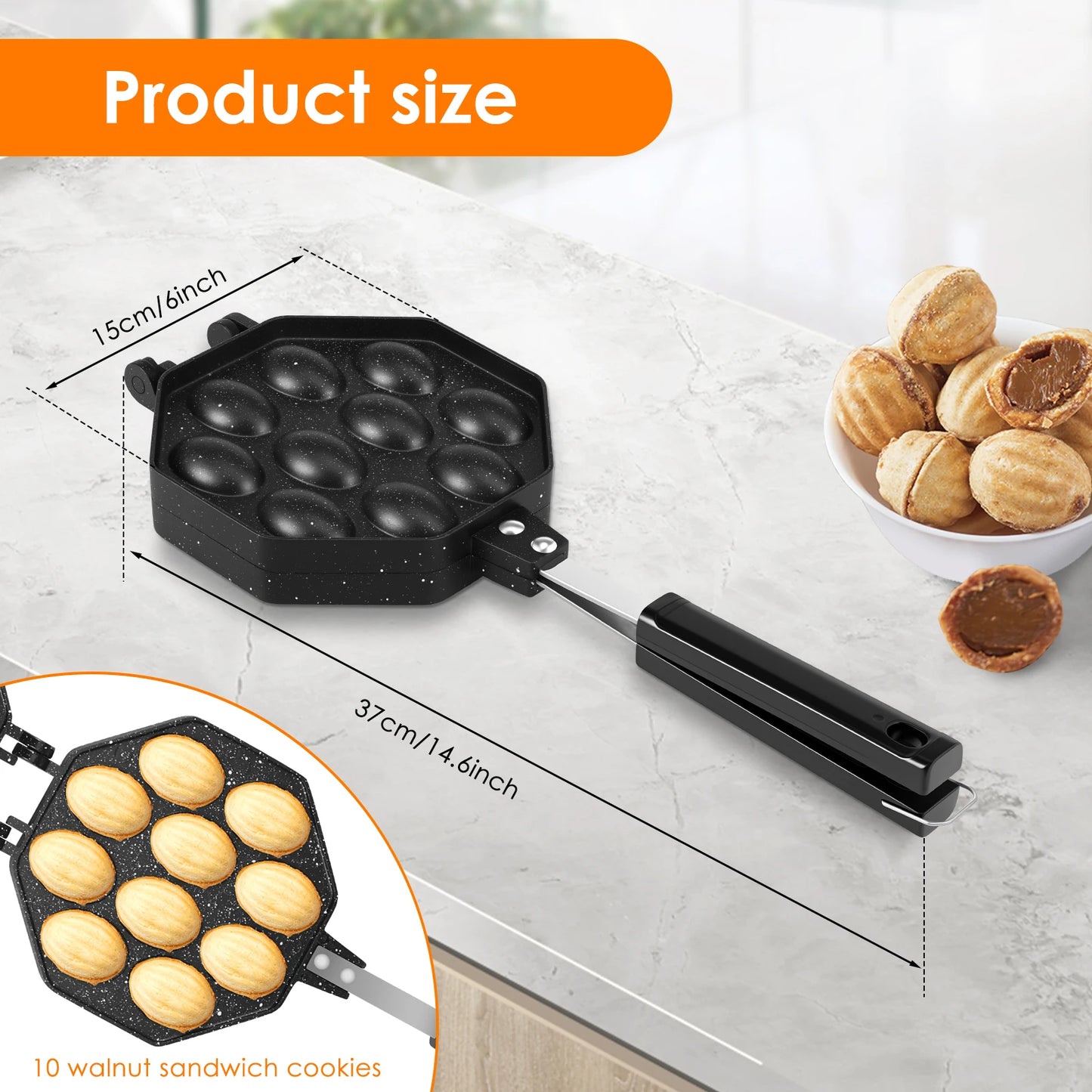 NutForm – Aluminum Alloy Walnut Cookie Mold with Handle