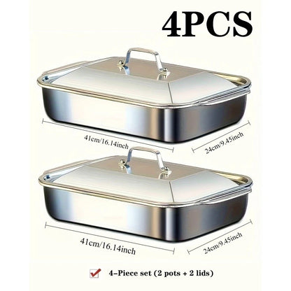 OvenNest – 4-Piece Stainless Steel Deep Dish