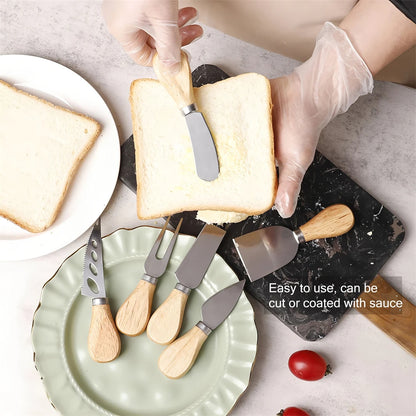 SliceCraft – 6-Piece Wooden Handle Cheese & Kitchen Knife Set