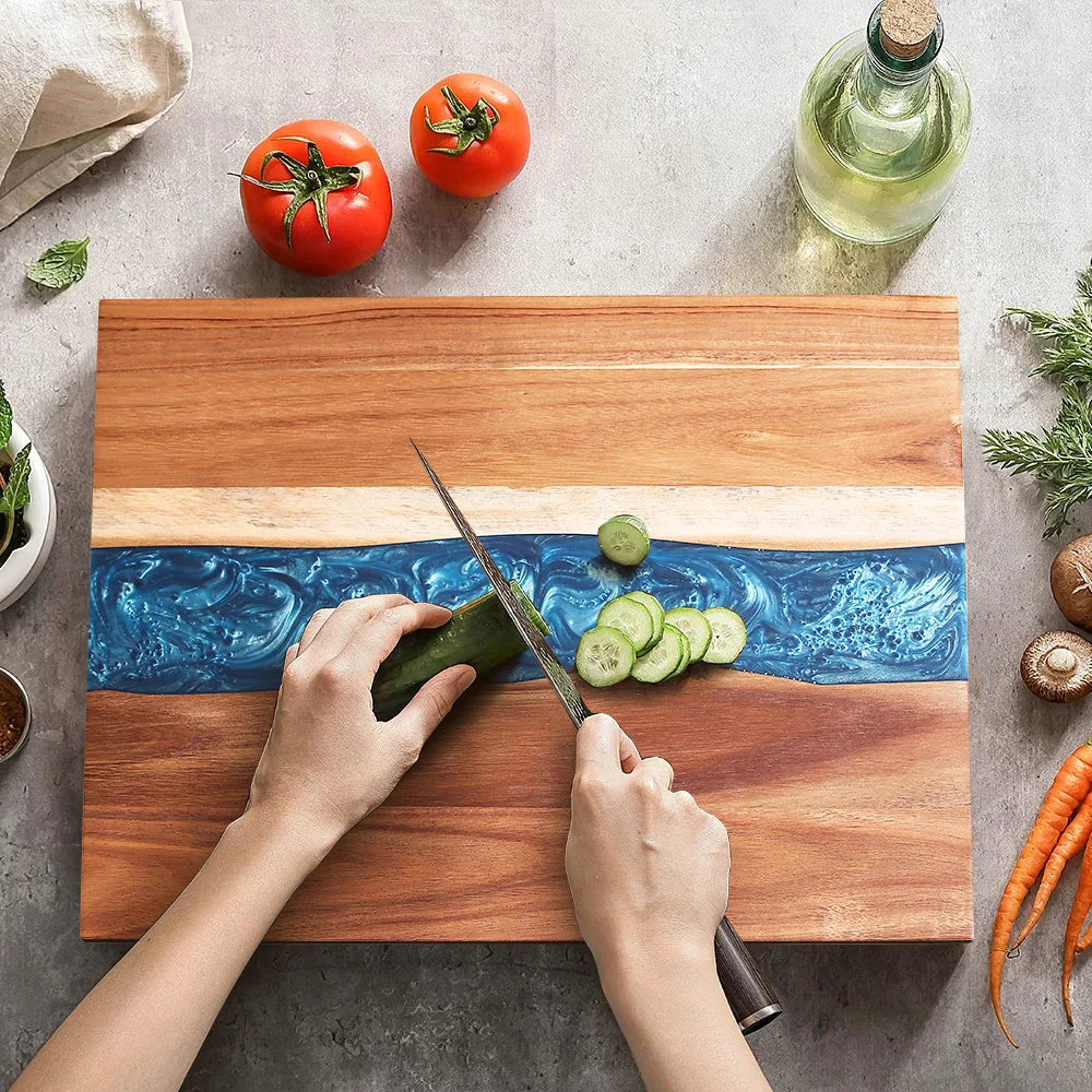 BoardCraft – Acacia Wood & Resin Double-Sided Cutting Board