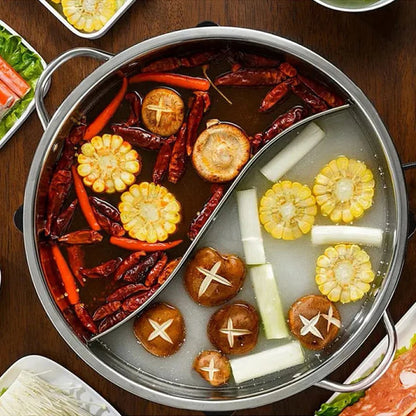 HotDuoza – 30cm Stainless Steel Twin Divided Hot Pot Cooker